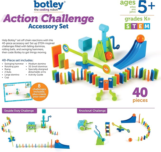 Learning Resources Botley Coding Robot Kit Action Challenge Set, Chain Reaction Game STEM Robot Accessory Pack for Coding Robots for Kids Ages 5 and Up
