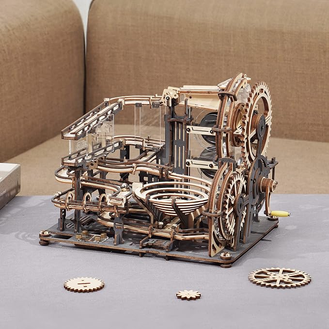 ROBOTIME 3D Puzzles Marble Run - LGA01 Marble Night City Wooden Model to Build - Model Building Kits for Adults