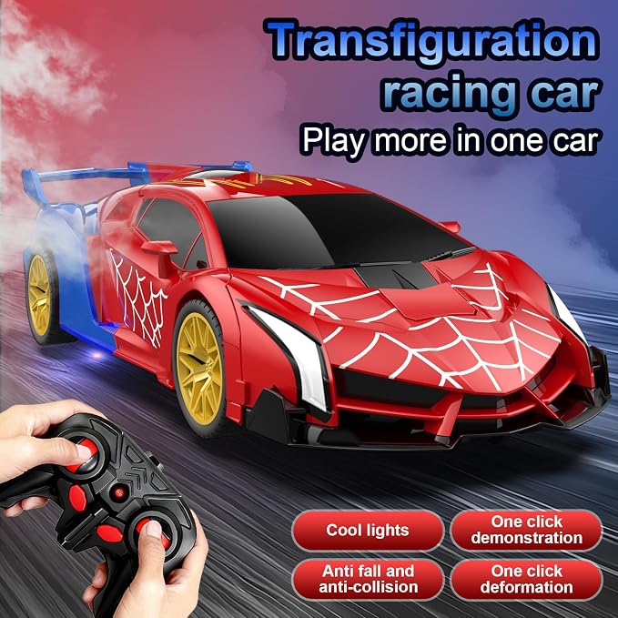 Blackma Transform Rc Cars for Boys 4-7 8-12, 2.4Ghz 1:18 Scale Remote Control Car with One-Button Deformation & 360° Rotation, Birthday Christmas Gift Toys for Kids Boys Ages 3-12