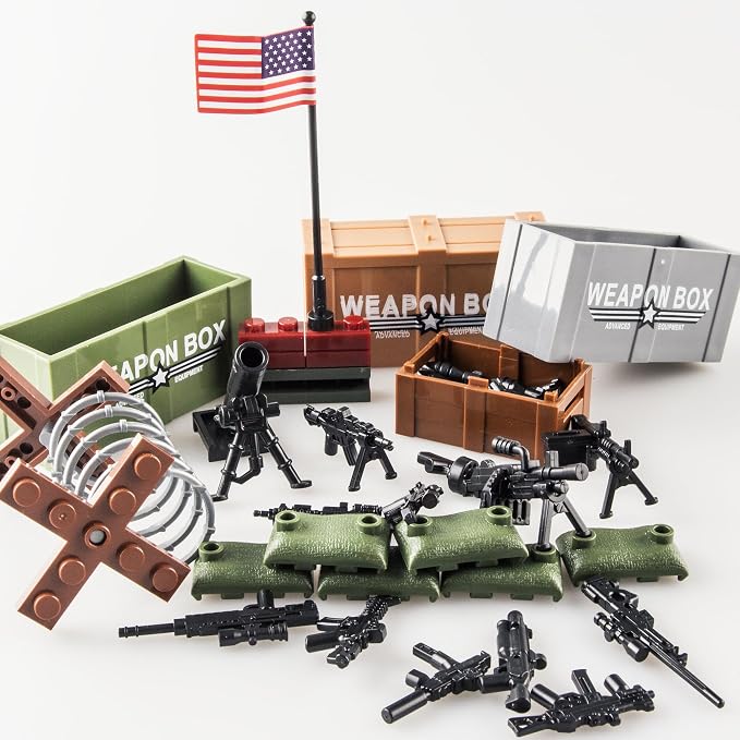 Weapons Pack Military U.S Weapons in The Game Toy Set - Weapons Accessories Weapon Battle Building Blocks Compatible with Major Brand, 3 Years Old and up