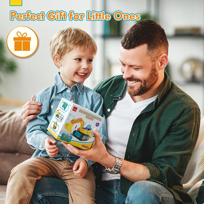 Lehoo Castle Remote Control Car for Toddlers, RC Excavator Toys for Boys 3-5 Year Old, Rechargeable Construction Toys for 1 2 3 Year Old Boys