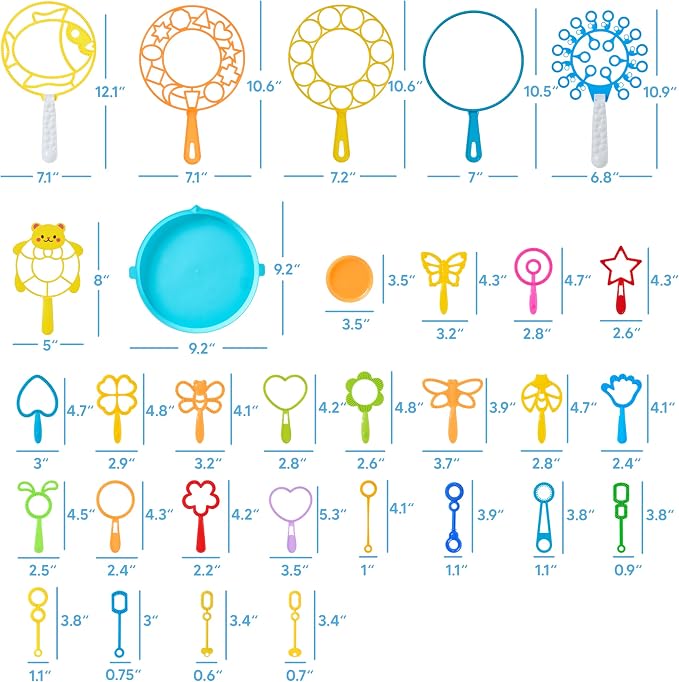 JOYIN Big Bubble Wands Set, 48 Pcs Giant Bubble Maker with Tray Bulk for Kids Adults Gifts, Summer Outside Toys, Easter Basket Stuffers, Birthday Party Favors