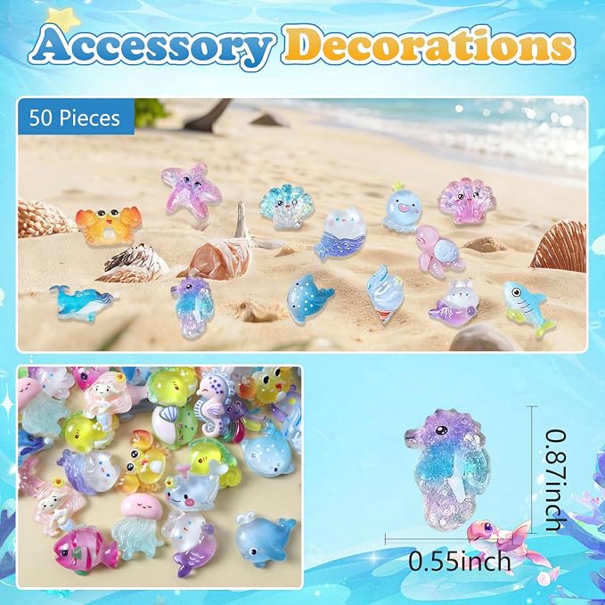 Ocean Animal Blind Bag Mini Resin Figures, Cute Cartoon Sea Creatures Mystery Pack for Kids & Teens, DIY Phone Case Charms, Craft Decorations, Party Favors & Collectibles