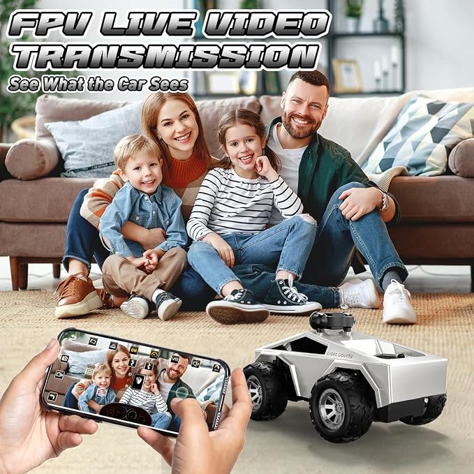 1:28 RC Cars Remote Control Car with 720P HD FPV Camera, All-Terrain RC Truck with Body Light Rechargeable Battery, Vehicle Toy Gifts for Adults Kids Boys and Girls