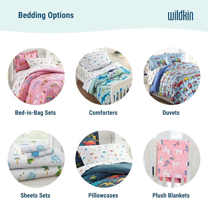 Wildkin 100% Cotton Kids Pillowcase – Soft, Breathable & Standard Size (20x30) - Strawberry Patch