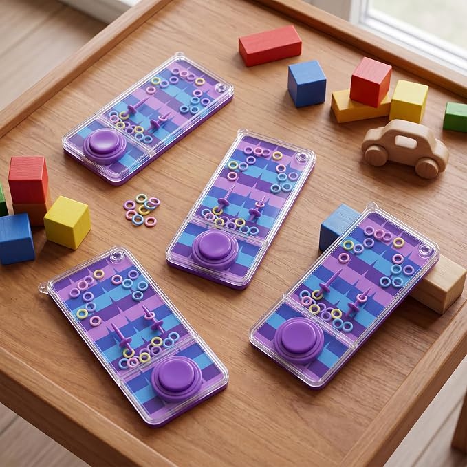 12 Pcs Video Game Party Favors for Kids Handheld Water Games Water Ring Toss Toys, Gaming Birthday Goodie Bags Stuffers Return Gifts Classroom Prize Rewards Bulk