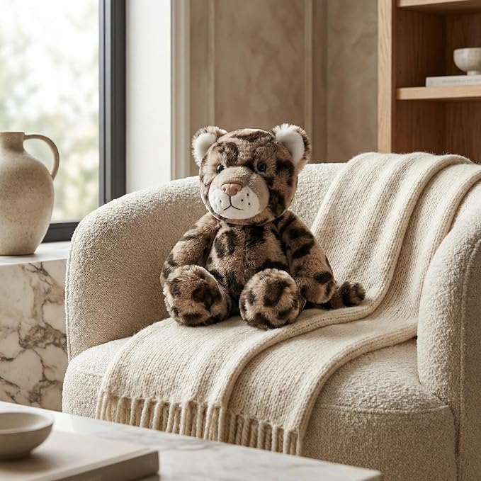 Stuffed Animal Plush Toy Soft Plushie Cuddly Leopard Cute Plush Toy for Kids Toddlers Boys Girls Birthday Christmas Nursery Decor Party Favors
