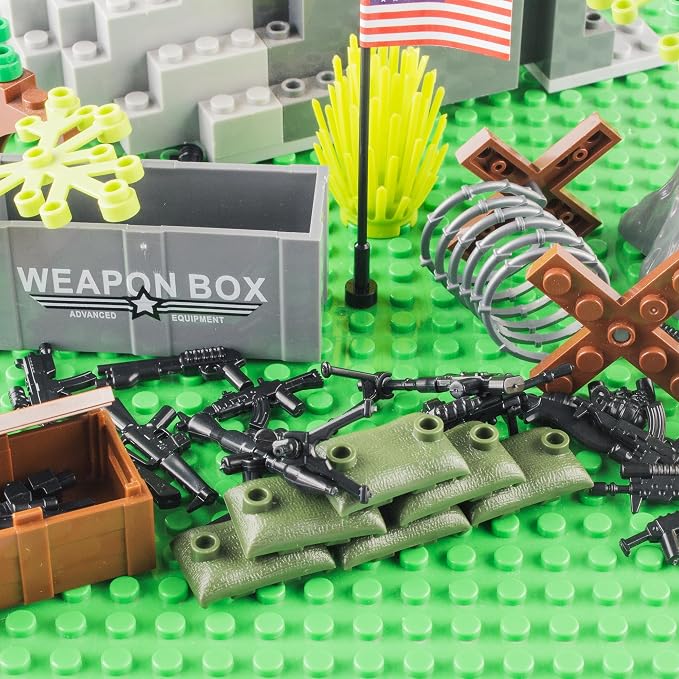 54 Pcs Military U.S. Weapons Pack - U.S.-Vietnam War Toy Set - Compatible with Major Brands, 3 Years and Up