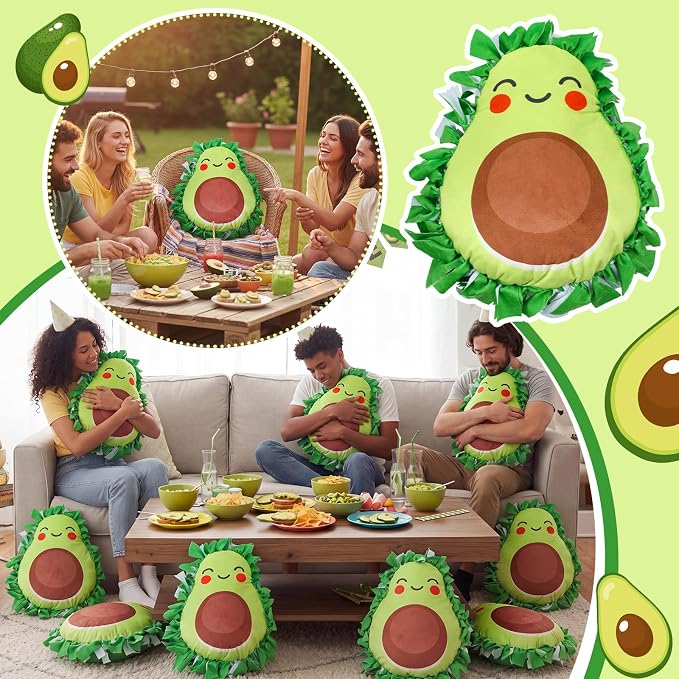 Weysat 6 Sets Avocado Tied Pillow Craft Kit DIY Avocado Shaped Pillow Craft Gifts with PP Cotton for Fruit Theme Halloween Christmas Party Decor Classroom Giveaways