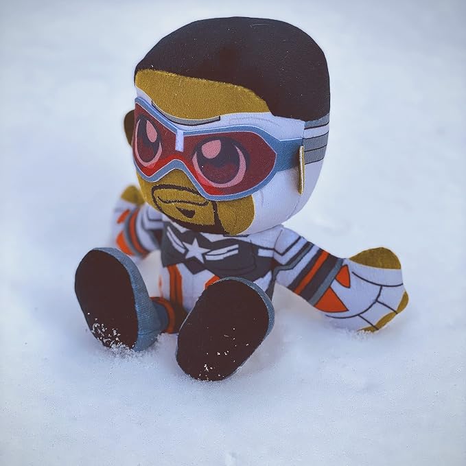 Bleacher Creatures Marvel Captain America (Falcon Cap) 8" Kuricha Sitting Plush - Soft Chibi Inspired Toy