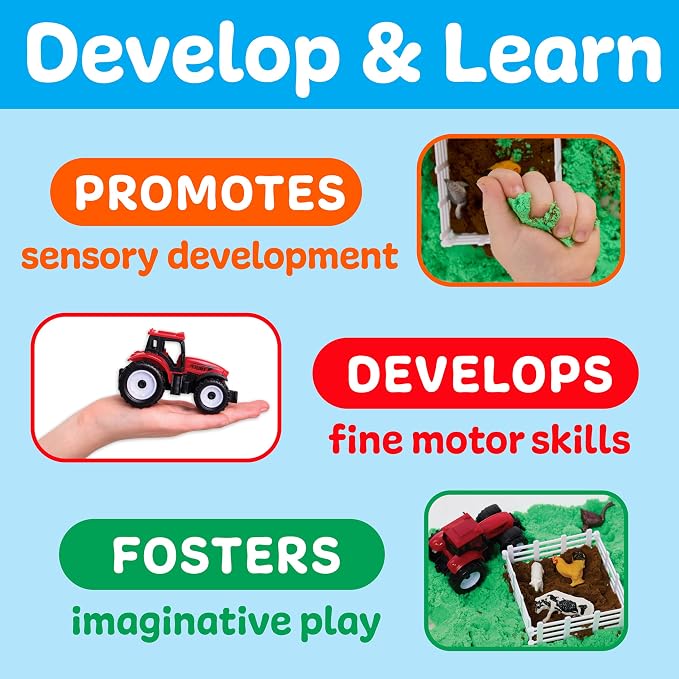 Creativity for Kids Sensory Bin: Farm | Calming, Screen-Free Play with Sand, Animals & Tools (Ages 3+)