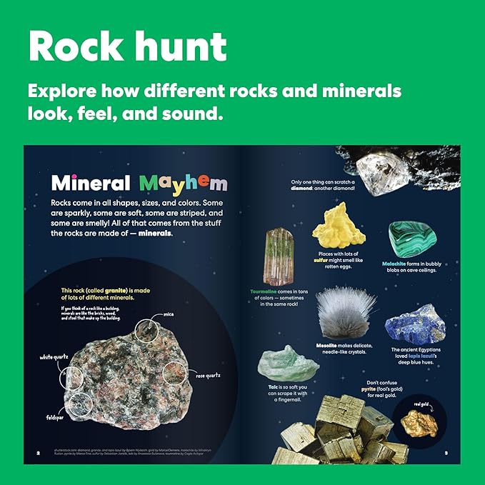 KiwiCo Volcano Science Kit for Kids Ages 5–8 – STEM Educational Toy & Science Gift with Rock & Mineral Exploration, Real Geodes, Magnifying Lens, Display Case & Eruption Experiment