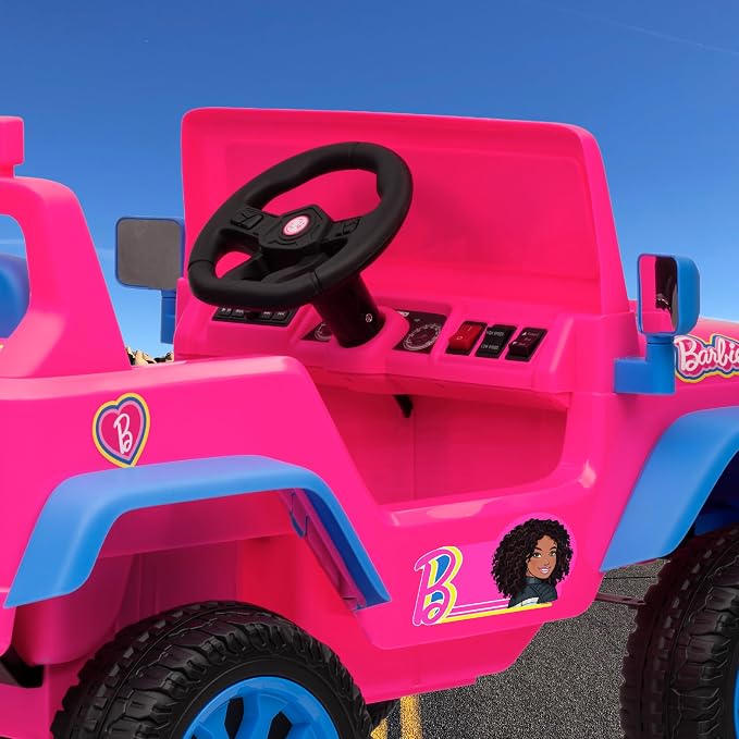 Barbie - Ride On Toy for Kids, LED Headlights, Music and Horn
