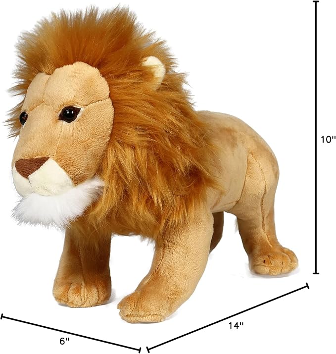 Ice King Bear Lion Stuffed Animal, Lifelike Plush Toy, 12 Inches Length