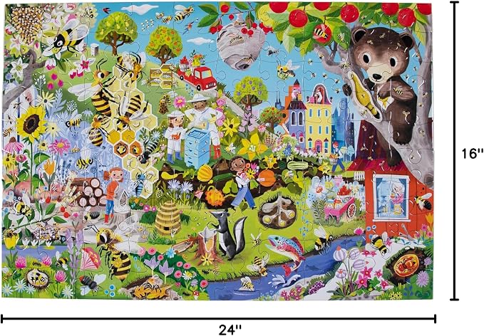 eeBoo 100 Piece Puzzle for Kids - Love of Bees Children's Puzzle Pollinator Themed, Large Pieces for Small Hands to Develop Motor Skills