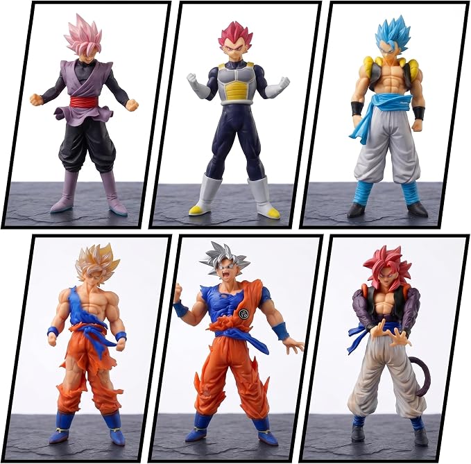 Anime PVC Action Figures 6PCS 6.5-8 Inch Dynamic Pose Collectible Statue Set for Fans Gift Display (6PCS)