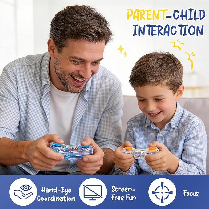 Cleboen 12 Pack Handheld Water Games for Kids, Water Ring Toss Handheld Games Space Party Favors Goodie Bag Stuffers Classroom Rewards for Boys Girls, Stress-Relief Car Games Travel Toys for Kids