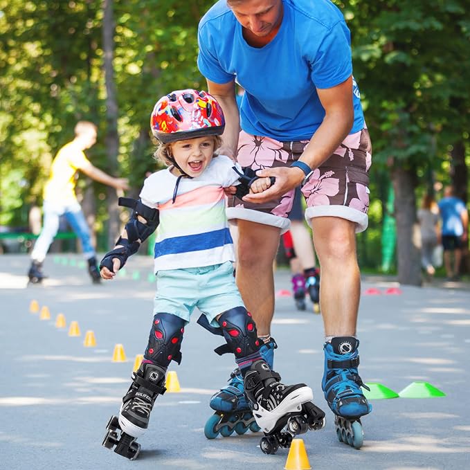 SULIFEEL Rainbow Unicorn 4 Size Adjustable Roller Skates for Girls Boys for Kids Ages 3-5 5-8 6-12 Children Skates Indoor Outdoor