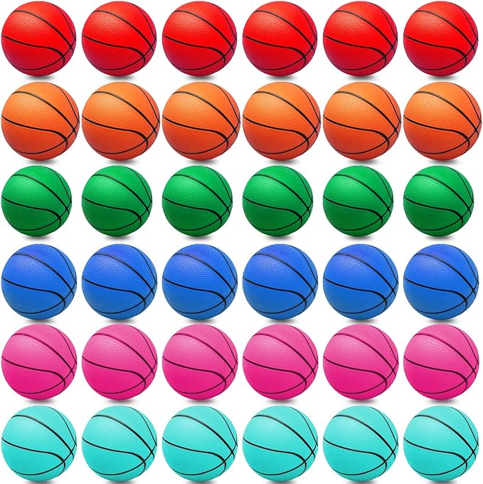 Oleitodh 30Pcs 7" Mini Basketball Balls Bulk PVC Small Basketballs for Over The Door Basketball Hoop Games Party Favors Indoor Outdoor Play Adults Kids Pool Beach Colorful