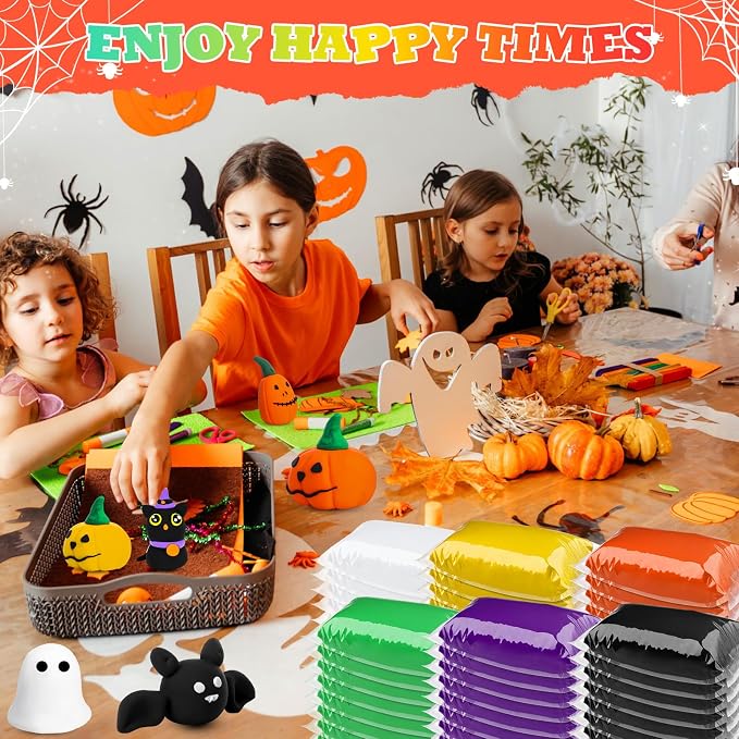 VioraWhite 144 Pcs Air Dry Clay Bulk 76 oz Mardi Gras Soft DIY Modeling Clay Kit Magic Foam Crafts for Sculpting Kids Gifts Party School Supplies for Crafts Artistic Project(Carnival Color)