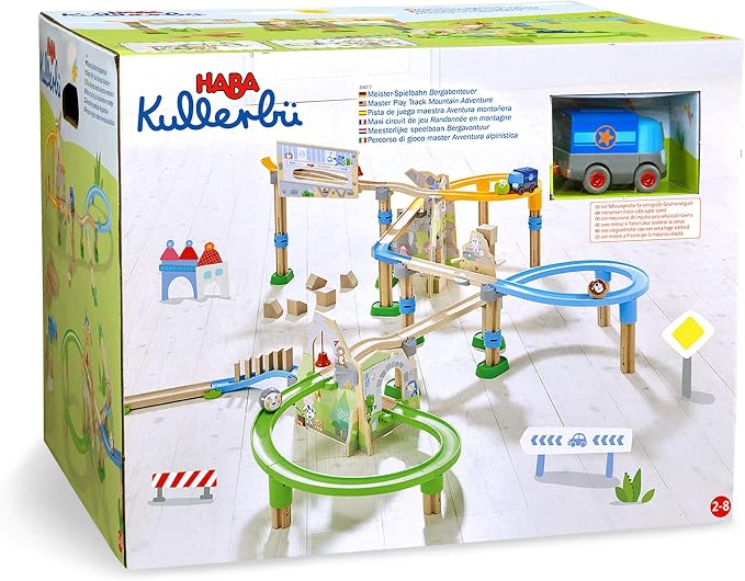 HABA Kullerbu Mountain Adventure Ball Track Ultimate Marble Run Set & Building Toys for Kids Age 2-8, Montessori STEM Learning & Educational Toys