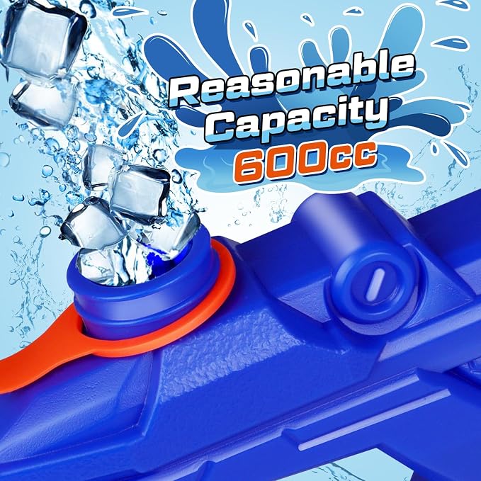 Quanquer 3 Pack Water Guns for Kids Adults - 600CC Squirt Water Toy Gun Super Blaster Soaker Long Range High Capacity Summer Swimming Beach Outdoor Water Fighting Play Pool Toys for Boys Girls (Blue)