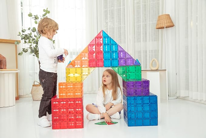 MEGAGONTILES 162PCS Premium Magnetic Tiles Set | STEM-Authenticated Magnetic Building Blocks | Educational Construction Toy for Kids Ages 3–8 (Boys & Girls)