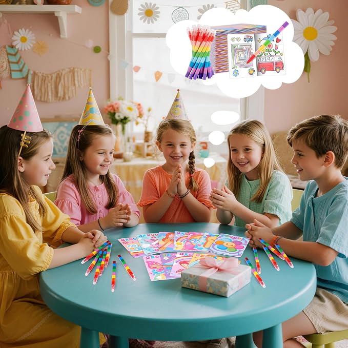 BenLouis 24 Pcs Hippie Boho Mini Coloring Books Kids Retro Daisy Party Favors Small Activity Books Bulk for Kids Two Groovy Goodie Bags Stuffers Return Gifts Classroom Travel
