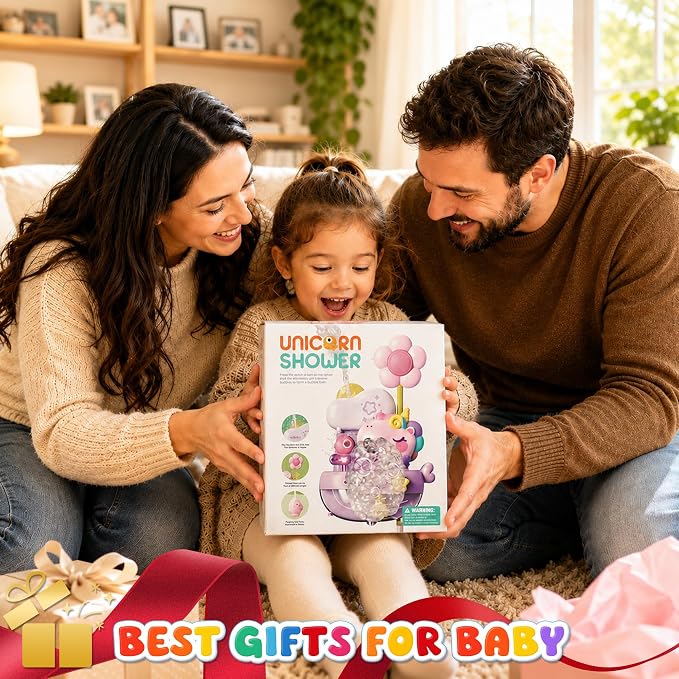 Unicorn Light Up Bath Bubble Machine with Colorful RGB Lights, Kids Tub Bath Toy in Tub Or Sink, for Toddler Boys & Girls Ages 1-8