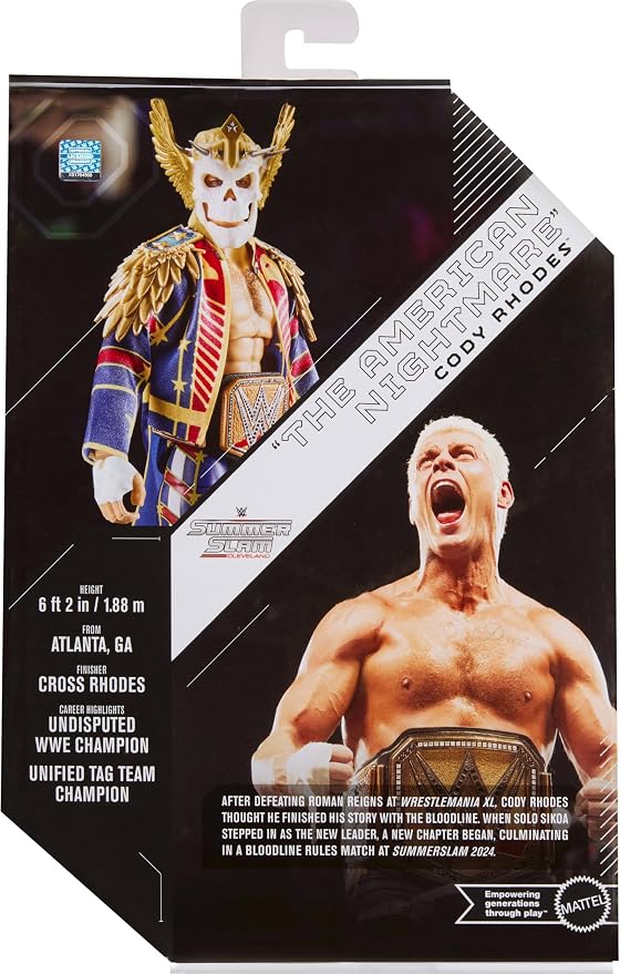 Mattel WWE Ultimate Edition Action Figure & Accessories Including Swappable Heads & Hands, SummerSlam Cody Rhodes 6-inch Collectible Set (Amazon Exclusive)