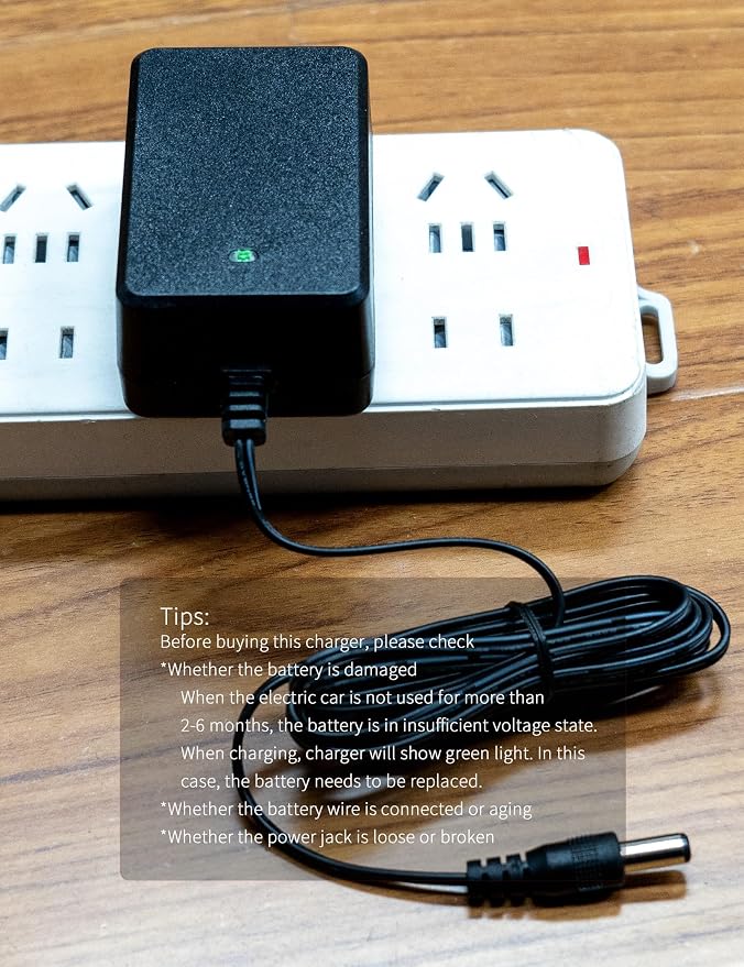 6v Battery Charger for Ride On Toys Car 6 Volt Charger Compatible with Best Choice Products Kids 6V Ride On Truck ATV Kidzone 6V Bumper Car Costzon Kids Electric Ride on Motorcycle