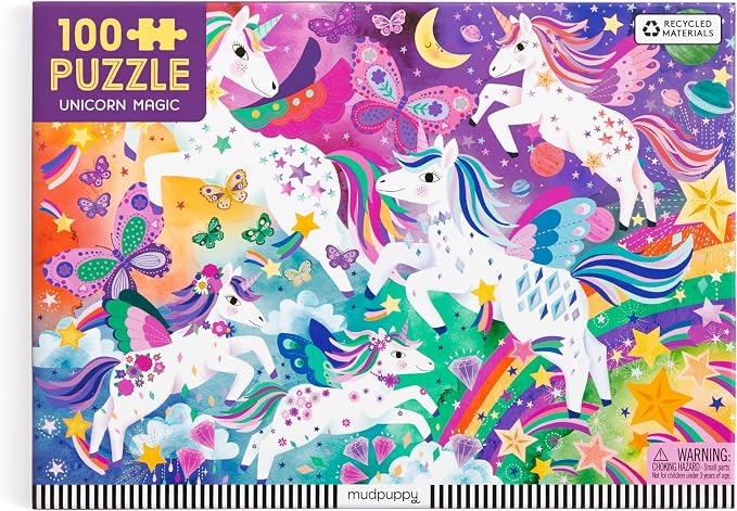Mudpuppy Unicorn Magic – 100 Piece Jigsaw Puzzle with Colorful and Fun Illustrations of Sparkling Unicorns for Children Ages 5 and Up