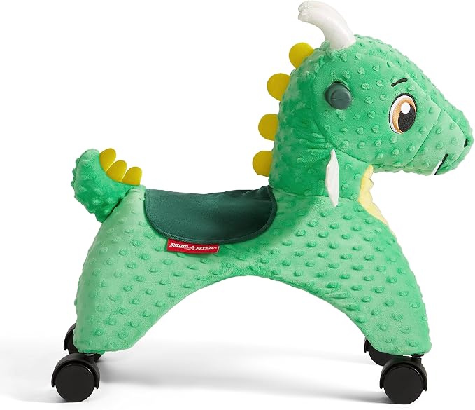Radio Flyer Jade the Magical Touch Dragon Ride On, Ages 1-3, Interactive Lights & Sounds, Horns Light Up Riding, EZ-Glide 360-degree Wheels, Easy Grip Handles, Soft Plush Face, Toddler Ride On Toys