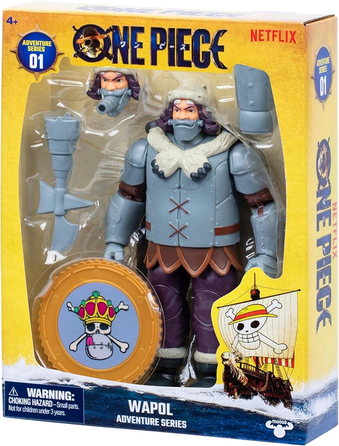 One Piece Wapol 6.5″ (16.5 cm) Action Figure with 4 Accessories. Includes Swappable Cannon Head, Detachable Arm Cannon, Cape, and Berry Coin Display Base
