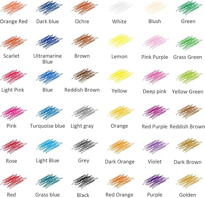 covacure Colored Pencils, Premier Color Pencil Set With 36 Colouring Pencils,Sharpener and Canvas Pencil Bag
