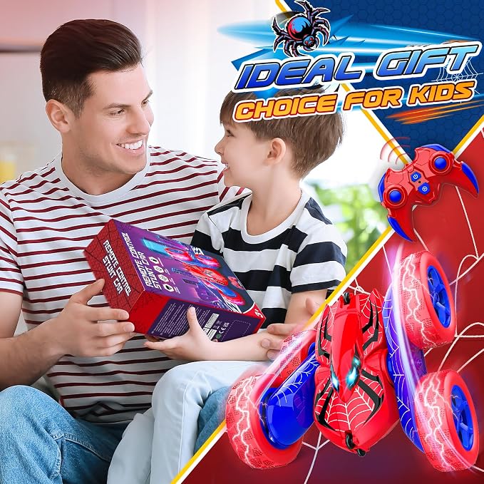 Excitobo Remote Control Car,RC Cars Boys Toys for 3 4 5 6 7 8 9 10 11 12 Year Old Boy Double Sided 360°Flip 4WD Rechargeable Drift RC Race Car Birthday Gifts Easter Basket Stuffers for Kids Age 3-12