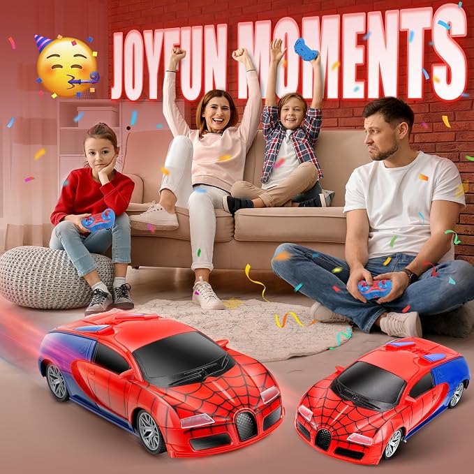 Aooess Remote Control Car Toy for Kids: Spider Rc Cars for Boys Age 4-7 Toy Cars for Boys Age 4-7 Racing Car Toys Spider Toys for Boy 4-6 Birthday Gift for 3 4 5 6 7 8 9 Year Old Boy Girls, Red