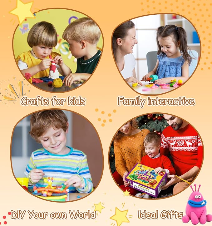 Air Dry Clay for Kids 150 Packs Air Foam Clay, Magic Clay, Non-Sticky Soft and Super Light Molding Clay with Sculpting Tools, Guide, Arts and Crafts Gift for Boys Girls Kids 3 Age+