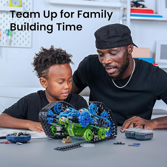 Sillbird Robot Car Building Kit with Remote Control STEM Gifts for Boys Ages 8-14, Coding Stunt Racer Toys for Kids Birthday, Buildable 5in1 Models with 662 Pieces