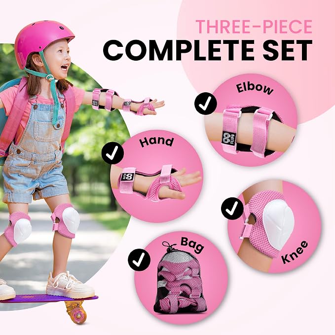 99FLIPS 6pcs Complete Set 3-12 Years- Knee Pads Elbow Pads and Wrist Guards for Kids and Toddler