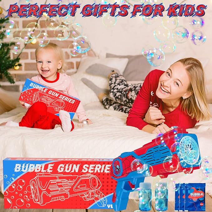 Bubble Machine Gun for Kids: Toys for 3+ Year Old Boys, Toys for Boys 4-6, Outsider&Outdoor Toy for Toddlers 3-5, Easter, Summer, Wedding, Party Favors, Halloween, Birthday Gifts