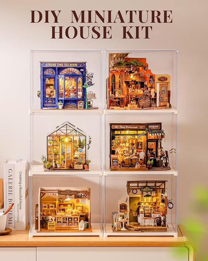 Rolife DIY Miniature House Kit for Adults, Cheers Bar Mini Wooden Dollhouse 1:18 Tiny Building Diorama Mini Model House Kits Birthday Craft Hobbies Gift Home Decor for Friends Family