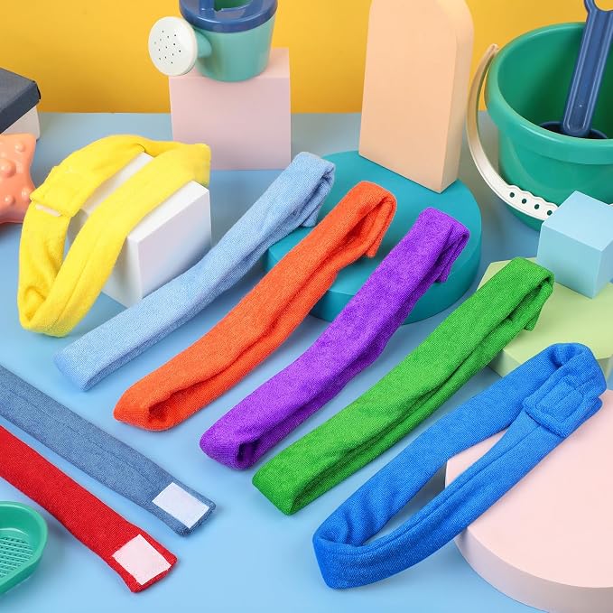 Hicarer 8 Pieces Chew Necklaces for Sensory Kids, Soft and Absorbent Terry Cloth Teething Chewy Necklace Absorbent Alternative to Chewing Clothing for Boys and Girls (Vivid Colors)