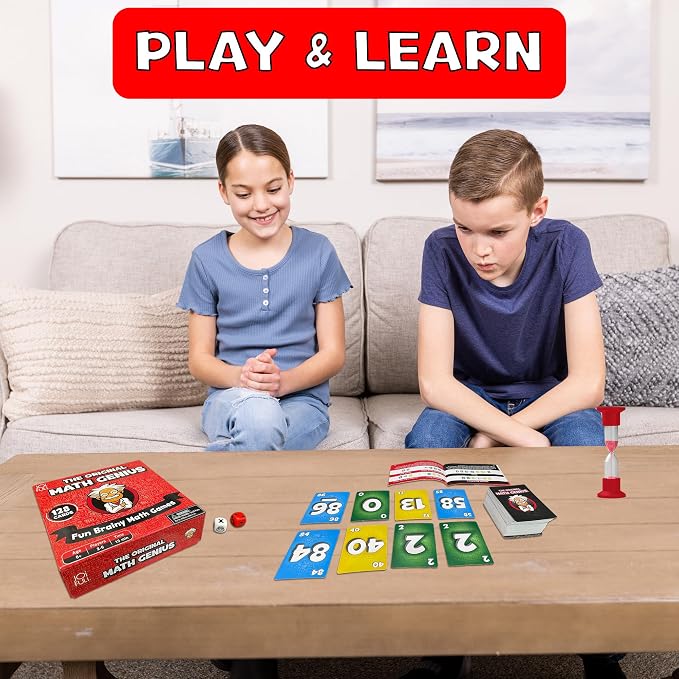 JOiFuli The Original Math Genius Card Game: an Educational Game of Addition, Subtraction, Multiplication, and Division for Ages 6 Years and Up