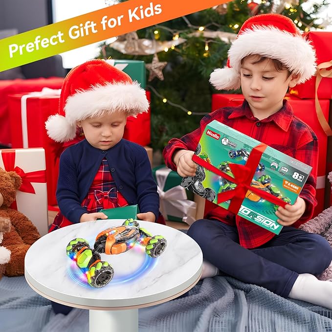 Nicella Remote Control Car, RC Toys Gifts for 6 7 8 9 10 11 12 Year Old Boys Girls - 360° Rotating 4WD Gesture Sensing RC Sunt Car with Lights & Music - Cool Birthday Gifts for Kids