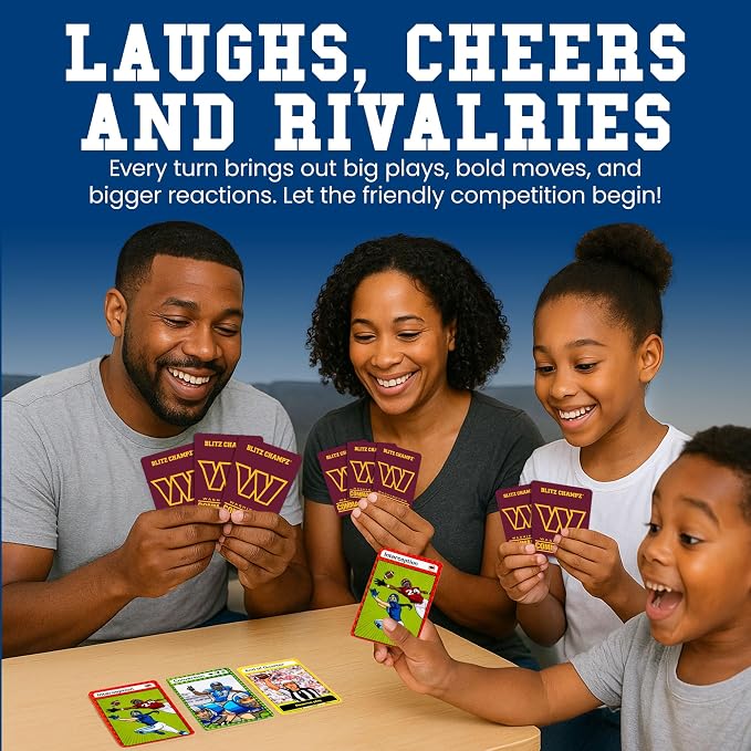 Blitz Champz Washington Commanders – Officially Licensed NFL Playing Cards & Commanders Gifts for Men & Women, Fun Travel Card Games for Adults & Kids 7+, Camping Games for Friends & Family Game Night