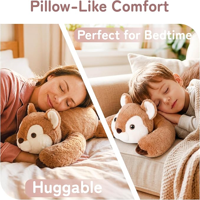 Niuniu Daddy 20" | 3.3 Pound Weighted Squirrel Stuffed Animal Plushie for Adults & Kids, Large Weighted Lap Pillow for Comfort, Soft Sensory Stuffy Toy as Gift for Holidays