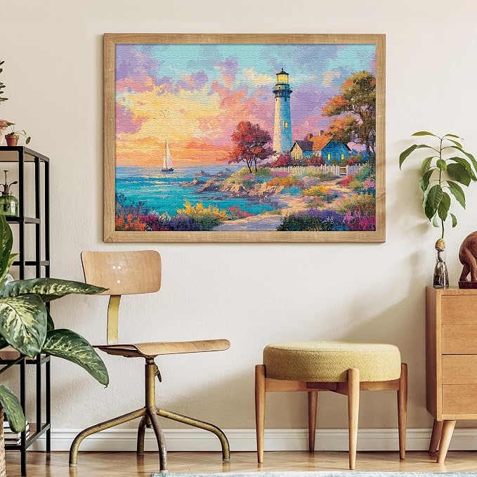 Lighthouse and Sailboat Puzzles for Adults 1000 Pieces, Impossible Hard Difficult Challenging Jigsaw Puzzle 1000 Pieces, Christmas Birthday Gifts Home Decor for Adults/Friends/Family