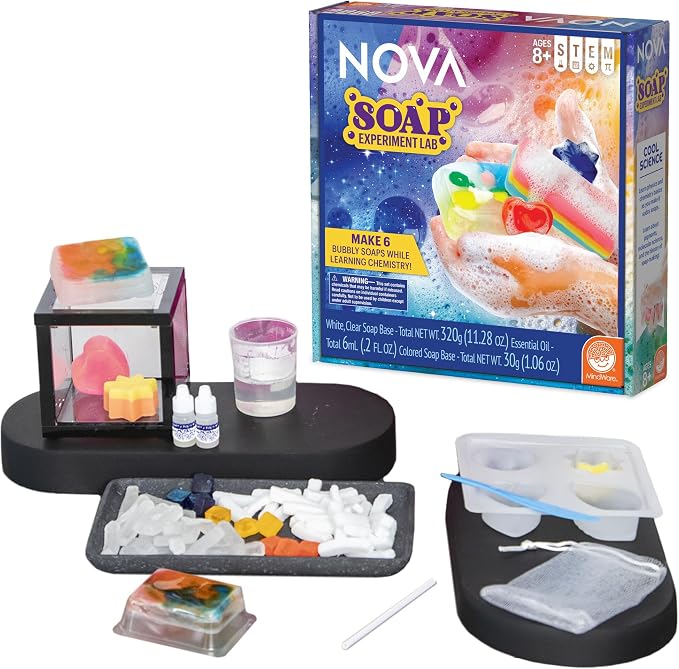 NOVA Soap Experiment Lab by MindWare – Make Your Own Soaps, Chemistry Science Kit with Scents & Molds, STEM Learning, Ages 8+