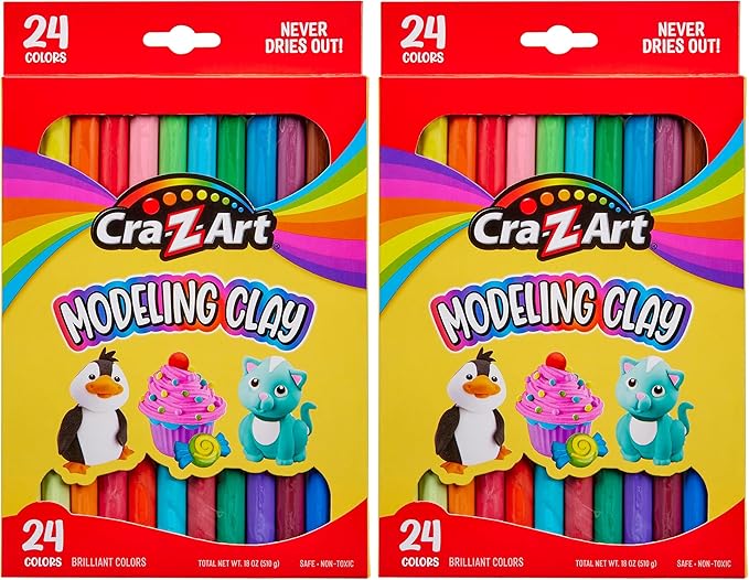Cra-Z-Art Modeling Clay, 24 Count, 17.5 oz | Pack of 2 | Model 10901